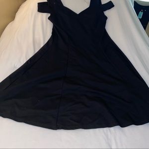 Black Skater Cold Shoulder Dress